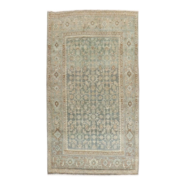 Antique Soft Green Malayer Rug For Sale