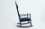 Mid-Century Modern Danish Rocking Chair in Blu Laguna Velvet by Hans J. Wegner, 1950s For Sale - Image 3 of 11