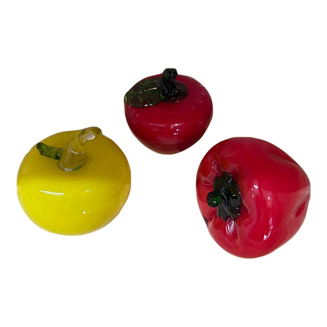 Murano Handblown Fruits, Set/3 For Sale