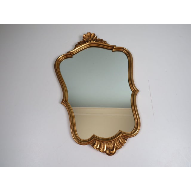Gold Belgian Hollywood Regency Mirror with Sculpted Gilt Frame, 1960s For Sale - Image 8 of 8