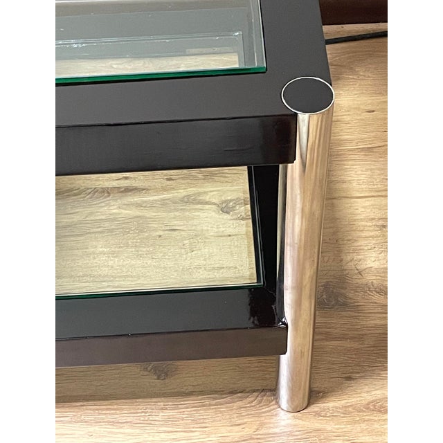 1970s Modern Coffee Table with Glass Shelves, 1970s For Sale - Image 5 of 16