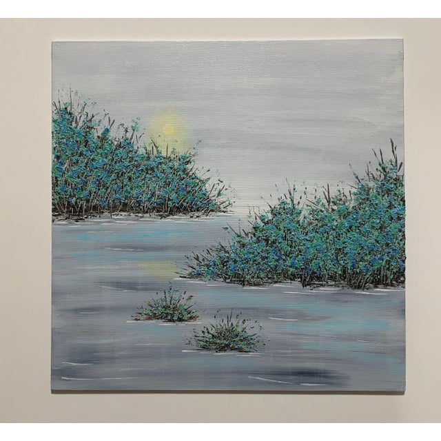 "Lazy Day at the Lake" Contemporary Original Impressionist Style Landscape Painting by Deb Bossert For Sale - Image 6 of 7