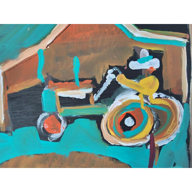 1990s Jimmy Lee Sudduth Folk Art Landscape Painting of Tractor and Barn For Sale - Image 5 of 18