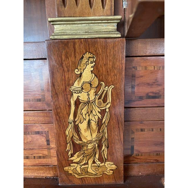 Egyptian Secretaire in Wood and Brass For Sale - Image 8 of 18