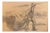 Heinrich Pforr, Uncle Wilhelm Bauer, Working in the Fields in the Schwalm Region, Charcoal on Paper For Sale