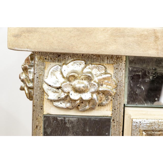 Late 20th Century Julia Gray LTD Venetian Style Mirrored Faux Marble Top Two Drawer Commode Chest For Sale In Portland, ME - Image 6 of 11