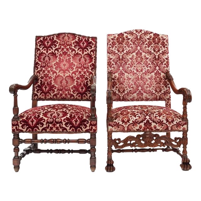 Louis XIII Style French Armchairs For Sale