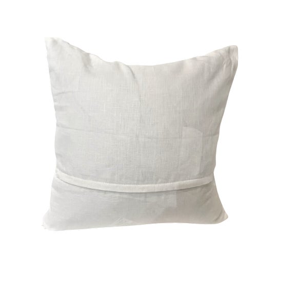 Shabby Chic Diver in Teal Linen Pillow For Sale - Image 3 of 3