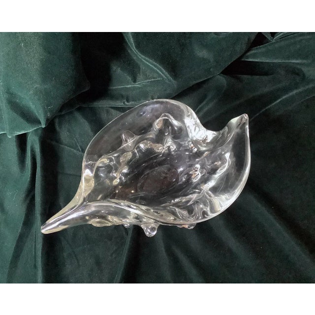 Mid-Century Modern 1950s Vintage Zanetti Licio Murano Glass Conch Shell Sculpture, Signed For Sale - Image 3 of 7