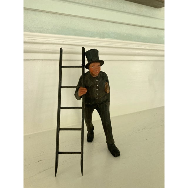 Vintage English Wooden Chimney Sweep Figurine For Sale - Image 10 of 10