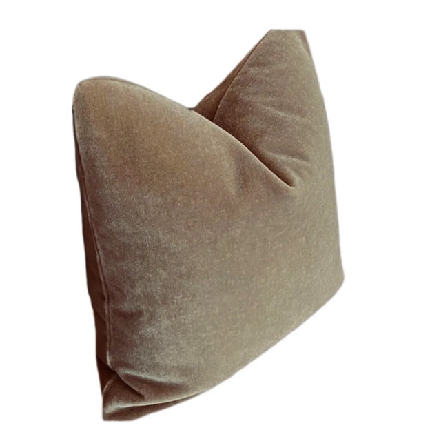 Custom made mohair pillow in Tan Camel. This genuine 100% mohair, is plush & comfy, a substantial weight, and wears like...