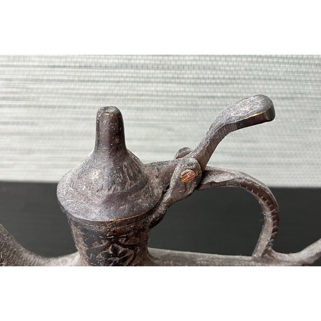 17th Century Antique 17th C. (1699) Brass Oil Lamp, Bird-Shaped Oil Lamp (Türkiye) For Sale - Image 5 of 11