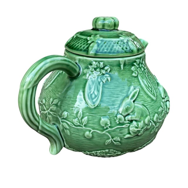 Bordallo Pinheiro Majolica Bunny Rabbit Teapot Portugal Late 20th Century For Sale - Image 6 of 9