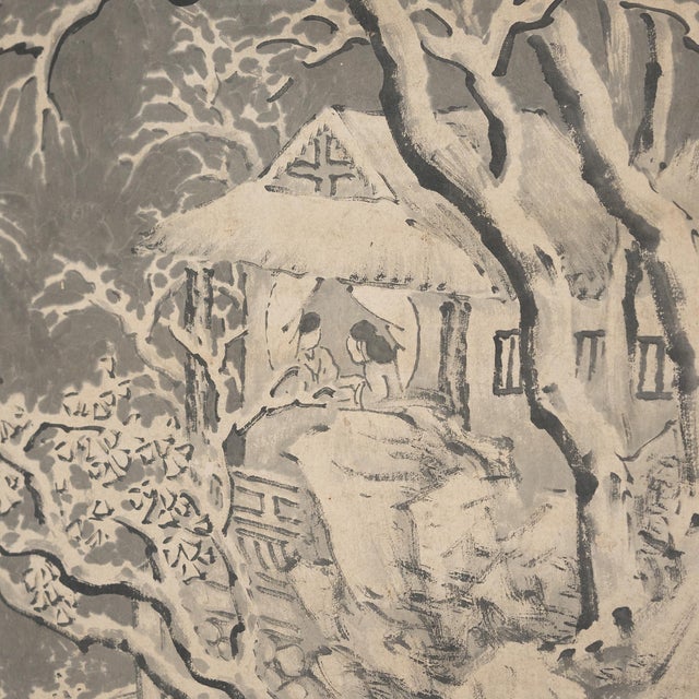 Contemporary Chinese Winter Landscape Scroll Painting, C. 1900 For Sale - Image 3 of 7