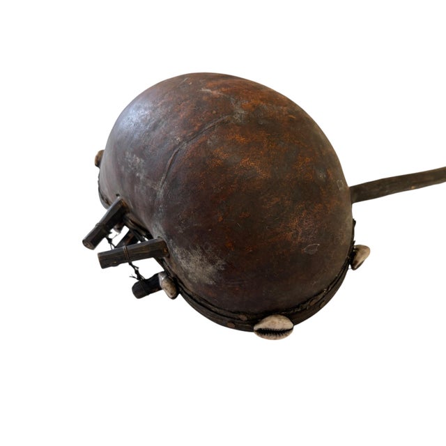 Wood Vintage Traditional African Bolon or Calabash Gourd Guitar. 17" H For Sale - Image 7 of 9