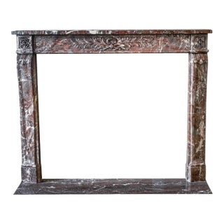 Waldorf Astoria Brown Louis XVI Regency Marble Mantel For Sale
