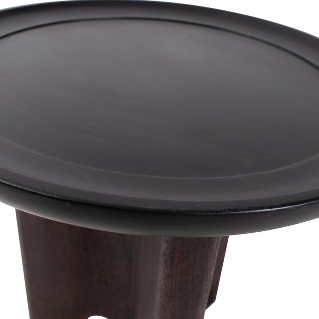 Brown Rounded Bollack Tray Side Table For Sale - Image 8 of 11