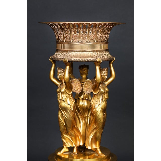 Traditional Antique Gilded Bronze Centerpiece Empire, France, 1825 For Sale - Image 3 of 18