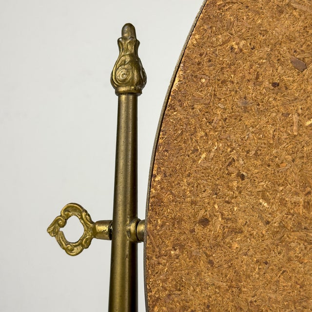 Gold Vintage Tabletop Vanity Mirror in Brass, Italy, 1950s For Sale - Image 8 of 17