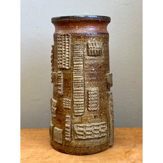 Vintage Abstract Patterned Pottery Vase For Sale - Image 9 of 18