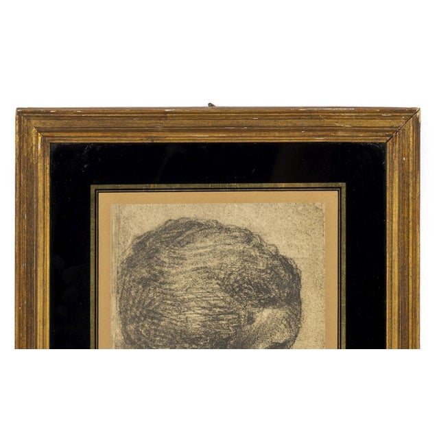 Man's Head, 1890s, Charcoal on Paper For Sale - Image 5 of 8