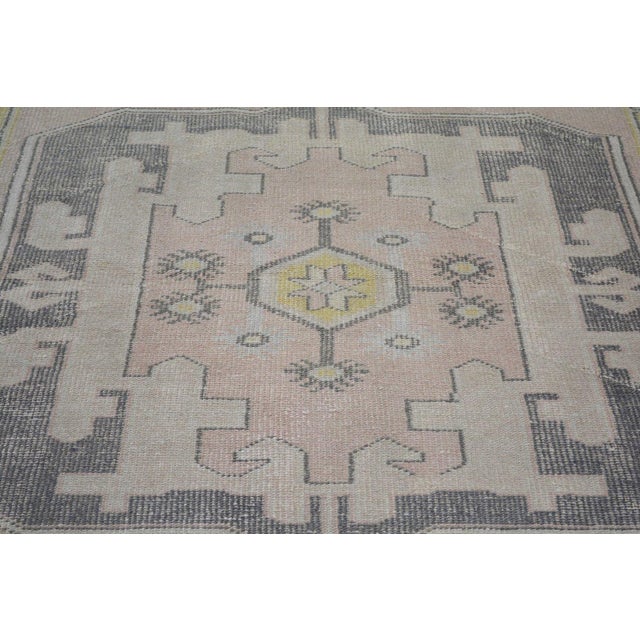 1970s Vintage Turkish Anatolian Hand Knotted Wool Rug, 4'3x8'3 For Sale - Image 5 of 6