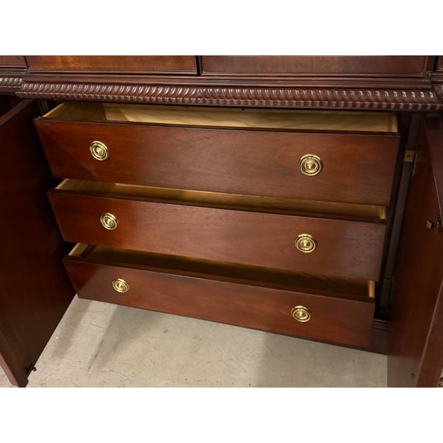 Late 20th Century Furniture Centennial Collection Flame Mahogany + Cherry Wood China Cabinet For Sale - Image 11 of 12