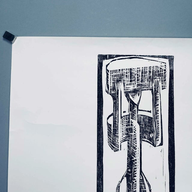 1960s 1965 Artist's Proof Abstract Figurative Signed and Numbered Print For Sale - Image 5 of 12