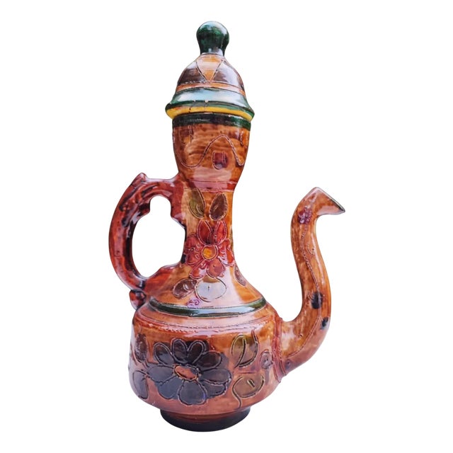 Art Deco Ceramic Jug Carafe, Hutsul, 1920s For Sale