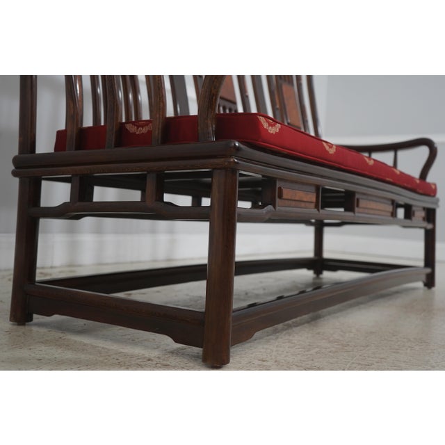 Vintage Chinese Rosewood Triple Back Settee Bench For Sale - Image 12 of 18