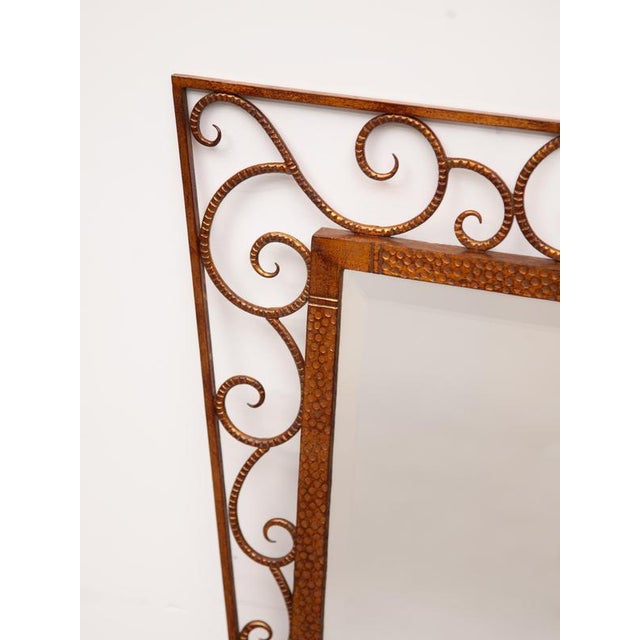Art Deco Wrought Iron Wall Mirror, Belgium, 1930 For Sale - Image 6 of 9