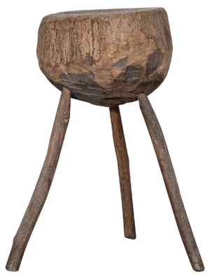 French Provincial Elm Chopping Block Table, 1890s