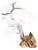 Hand Painted Gold Leaf Wallpaper With Crane & Pine Tree Design, Luxury Chinoiserie Oriental Wallcovering For Sale