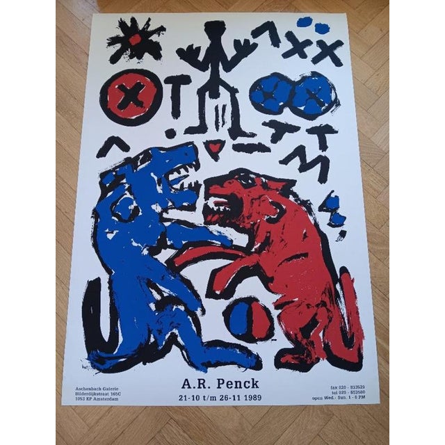 Blue Original Ar Penck Exhibition Poster, Amsterdam, 1989 For Sale - Image 8 of 11