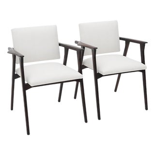 Vintage Lounge Chairs with Wooden Armrests, 1950s, Set of 2 For Sale