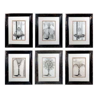 Set of Six Framed Böckler Baroque Fountain Engravings, 1664 For Sale