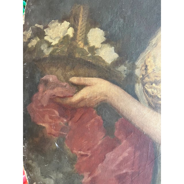 Early 19th Century Early 19th Century European Portrait of Woman For Sale - Image 5 of 5