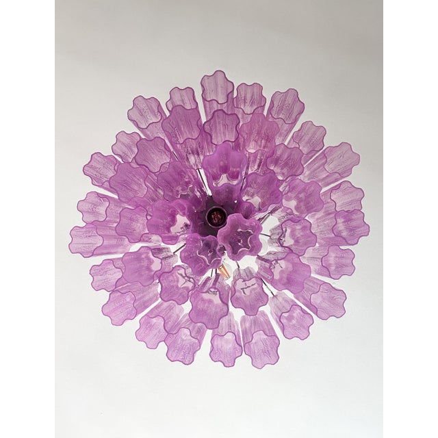 Murano Spectacular Fucsia “Tronchi” Murano Glass Chandelier D60 For Sale - Image 4 of 6