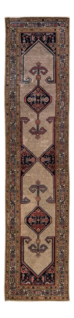 Hamadan Handmade Brown Wool Runner