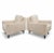 Gio Ponti Mid Century Modern Italian Gio Ponte Style Club Chairs Reupholstered in Oatmeal Tweed - Pair For Sale - Image 4 of 10