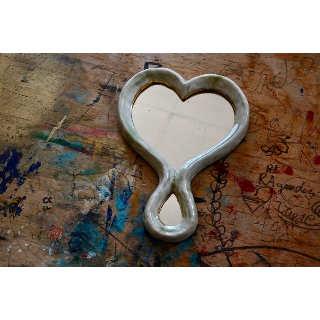 Heart-Shaped Hand Mirror by Mithe Espelt For Sale - Image 9 of 9