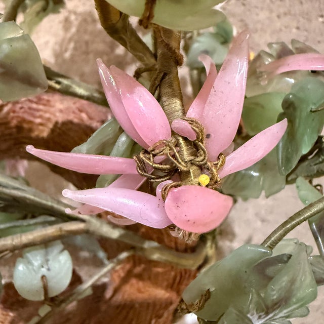 Mid 20th Century Carved Multi Stone Jade Bonsai Tree For Sale - Image 11 of 17