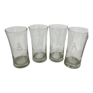 Vintage Mid Century Etched Monogrammed “A” Tea Glasses - Set of 4