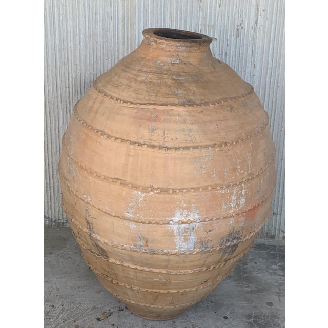 18th Century Large 41´ Terracotta Ribbed Vessel, Vase, Planter with Low Tap For Sale - Image 18 of 18