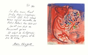 1965 Lithograph by Marc Chagall From "Lettre À Mon Peintre Raoul Dufy"