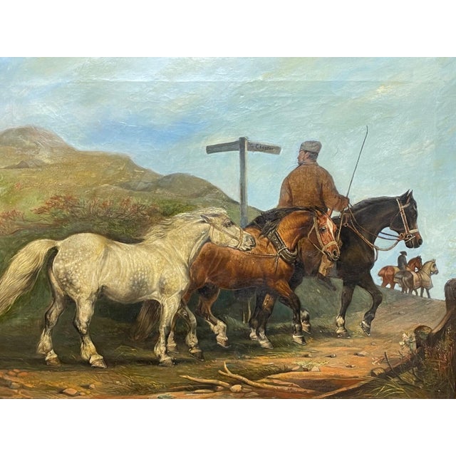 Edward Lloyd of Ellesmere (1818–1901) Important Victorian Equestrian Oil Painting Travelling to Chester (On the Road) —...