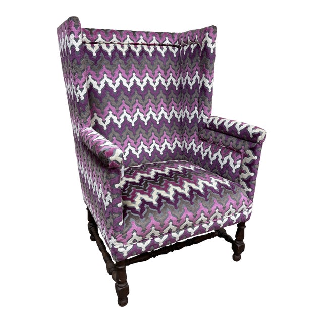 Newly Reupholsterd Wing Back Chair For Sale