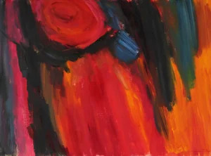 "Forest Fire" Late 20th Century Oil on Paper