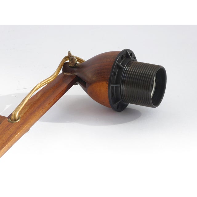 Mid-Century Modern Scandinavian Teak Scissor Lamp For Sale - Image 4 of 8