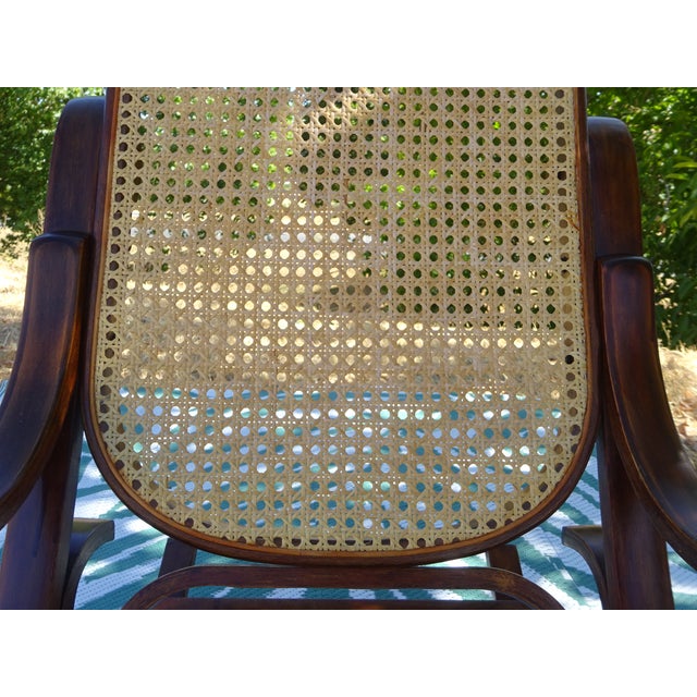 Vintage Rocking Chair in Wood and Rattan, 1980s For Sale - Image 10 of 18